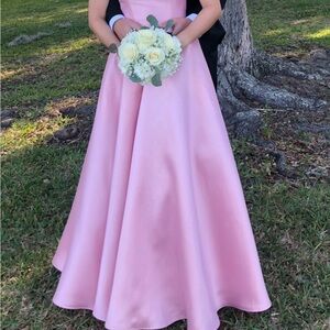 Sherri Hill Pink Satin Prom Dress
